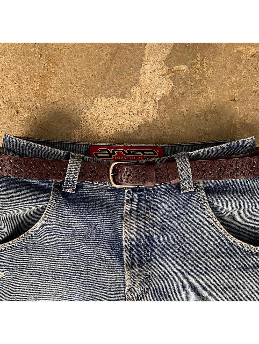 American Western Cowboy vintage style brown belt. 40 inches length - Picture 7 of 8